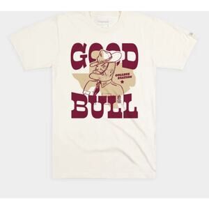 HOMEFIELD Texas A&M Ol' Sarge "Good Bull" Tee Medium Cream Short Sleeve NWT